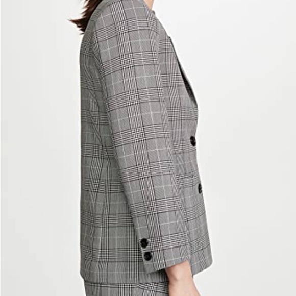 Ganni Prince of Wales Checked Woven Blazer - Picture 4 of 9